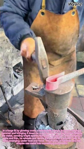 blacksmithing vlog: forging hot iron rod into flat ring