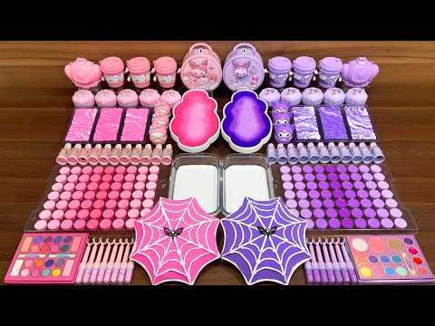 Satisfying Slime Mixing | Pink vs Purple Glossy ASMR Sounds