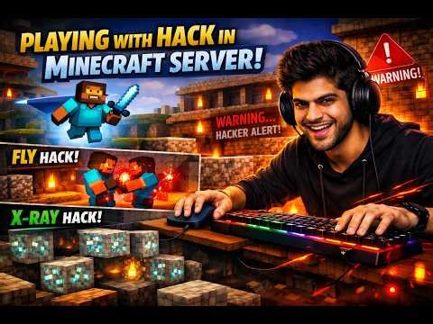 Playing with hack in Minecraft server#games#minecraft#server#hacks
