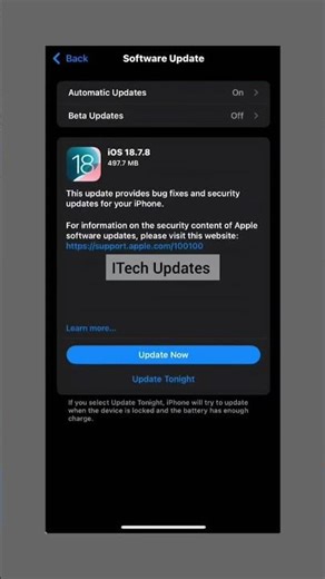 Apple iOS 18.7.8 Update – Important Fixes. “Must Update for older devices xs max series ❤️#apple