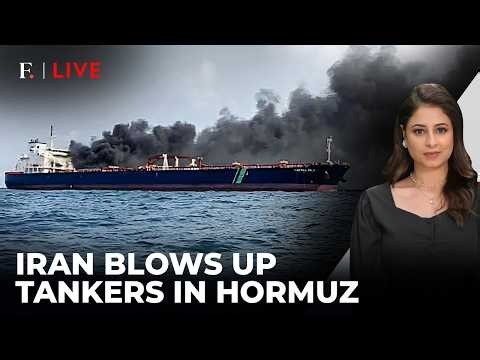 Iran Claims Massive Strike in Hormuz; Two Ships Burst Into Flames | Firstpost Live