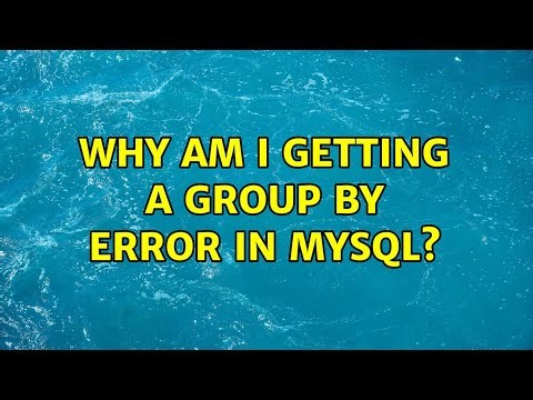 Why am I getting a Group By error in MySQL?