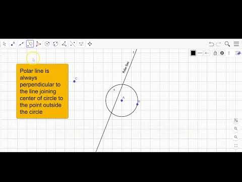 Geogebra classic tutorial| How to draw polar line from point outside the circle #geogebra