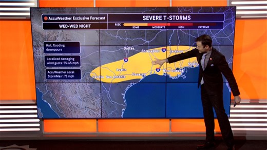 Severe storm threat pushes south to the Gulf Coast on Wednesday