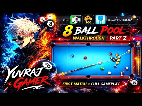 8 Ball Pool Gameplay Walkthrough Part 2 | First Match Continue 🎱🔥