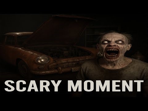 😱 “Terrifying Garage Encounter! Zombie Attack Behind the Broken Car!”