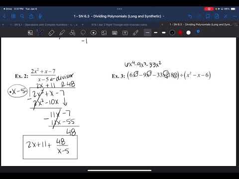 Lesson 6.3 Dividing Polynomials