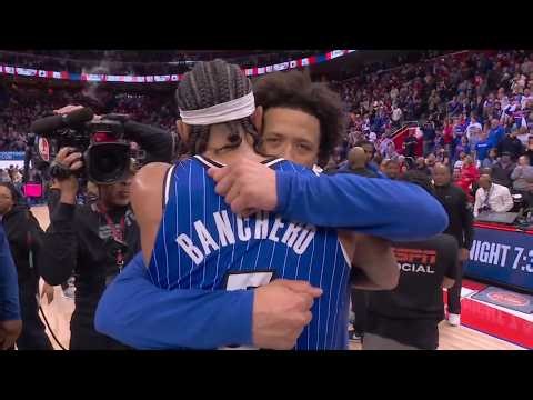 Cade and Paolo embrace after Pistons comeback from 3-1 down to win Game 7 vs Magic