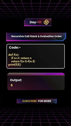 Python Recursion Explained in 60 Seconds 🔁 | Call Stack Magic #shorts
