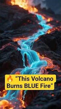 Volcano That Burns Ghostly Blue Fire