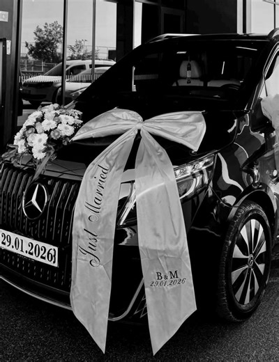 Embroidery Personalized New Married Car Bow, Satin Wedding Decoration Date and Name Embroidery, Bridal Car - Etsy