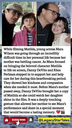 ❤️🎬 Danny DeVito’s Heartbreaking Kindness Toward Matilda Star Mara Wilson