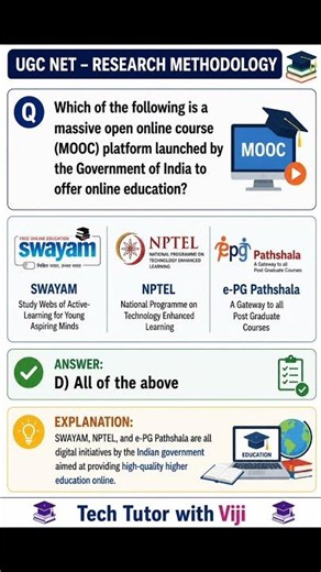 UGC NET Research Methodology MCQ 🔥 | MOOC Platform Question with Explanation