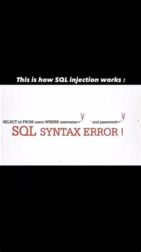 This is how sql injection works #coding #shorts #youtubeshorts #techshorts #codemirror #devtips