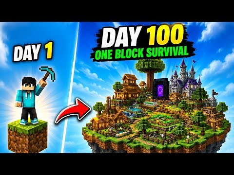 Survived 1000 Days on ONE BLOCK in Minecraft! 😱