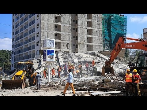 Unknown number of people trapped after 16-story building under construction in Nairobi collapses
