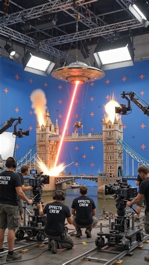 🎬👽 How They FILMED an Alien Attack on Tower Bridge! 🤯🔥#shorts #usa #behindthescenes