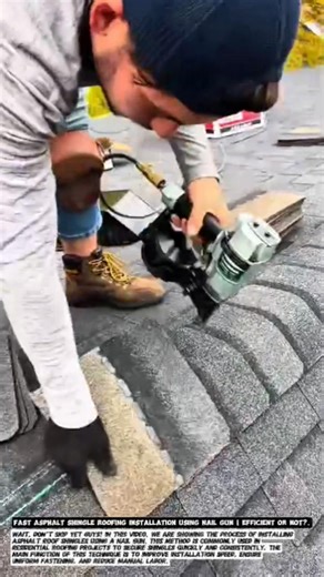 Fast Asphalt Shingle Roofing Installation Using Nail Gun | Efficient or Not?.