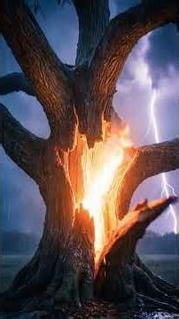Lightning vs Tree — What REALLY Happens Inside When Lightning Strikes 🌩️⚡