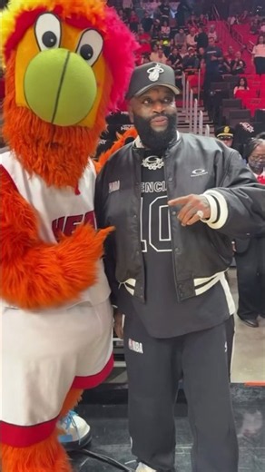 Rick Ross pulls up to Miami heat basketball game