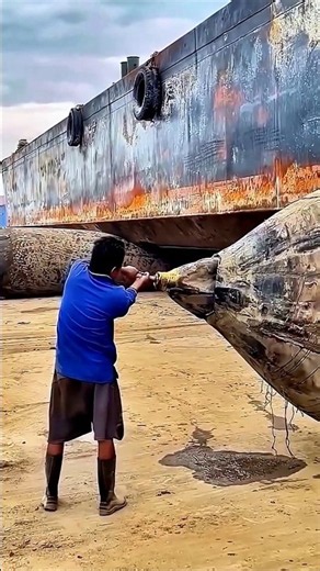 Why Does Blue Fire Come Out of a Ship’s Airbag?