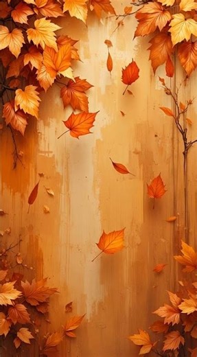 Hand-Painted Autumn Wallpaper 🍁 | Warm Earthy Fall Pattern | Framed TV Gallery