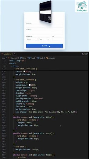 Animated Credit Card Form 💳 | Real-Time Card Preview with Vue.js #coding #frontenddevelopment