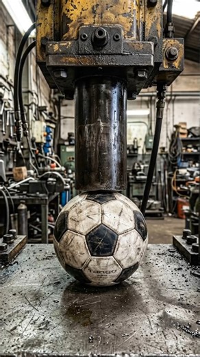 Football vs Hydraulic Press ⚽💥 | Satisfying Crush Experiment #ASMR #facts #Trending #ForYou #USA