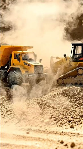 RC Bulldozer & Dump Truck: Epic Sand Moving Action! 🚧💨
