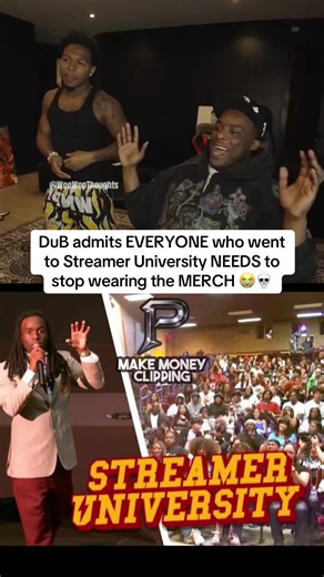 DuB admits EVERYONE who went to Streamer University NEEDS to stop wearing the MERCH 😭💀 #fyp #dubfamily @DuB @Deshae Frost