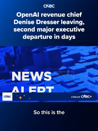 OpenAI said Thursday that Chief Revenue Officer Denise Dresser is leaving her role less than a year after she joined the artificial intelligence lab, a startling exit for a company that’s gearing up for what’s expected to be a blockbuster IPO. Read more at the #linkinbio or the link on screen. #CNBC #openai #ai