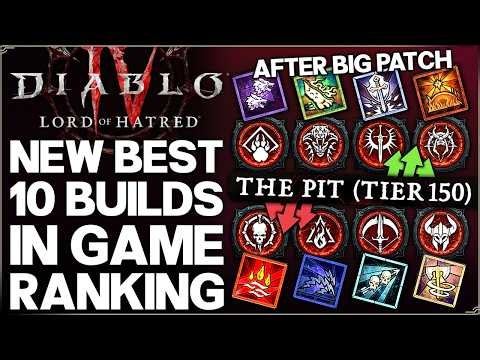 Diablo 4 - Top 10 Best MOST POWERFUL Builds Post Patch - ALL Class & Build Season 13 Ranking Guide!