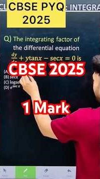 Q) The integrating factor of the differential equation 𝑑𝑦/𝑑𝑥+𝑦tan𝑥−sec𝑥=0 is