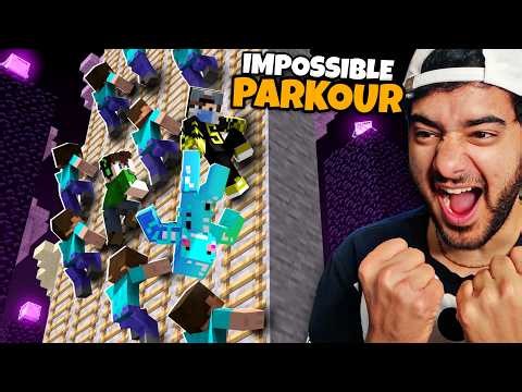 300 Players vs Impossible Parkour in Minecraft