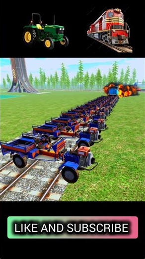 Train vs Old Tractor 🚂🔥 | Indian Bikes Driving 3D Crash Test