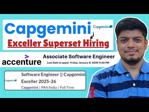 Capgemini Exceller Superset Software Engineer Hiring | Accenture ASE- Mass Hiring Deadline Extended