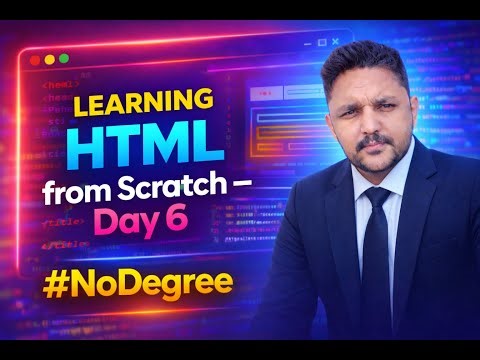 HTML Forms Tutorial for Beginners | Day 6 No Degree#HTMLForBeginners #HTMLForms #NoDegree #LearnHTML