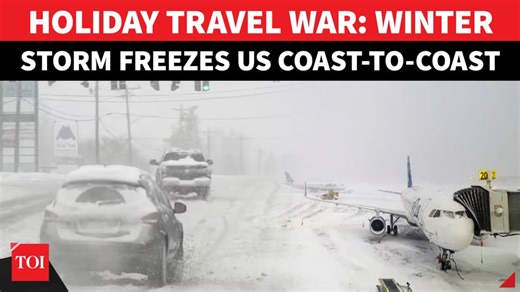 A powerful winter #storm has plunged U.S. holiday #travel into chaos, grounding flights and paralyzing major airports during one of the busiest travel periods of the year. Ice and snow slammed the #Northeast and Great Lakes, triggering mass cancellations and delays across key hubs including New York’s JFK, LaGuardia, and #Newark airports. Millions were placed under winter weather advisories as officials urged people to stay off roads. Watch | The Times of India