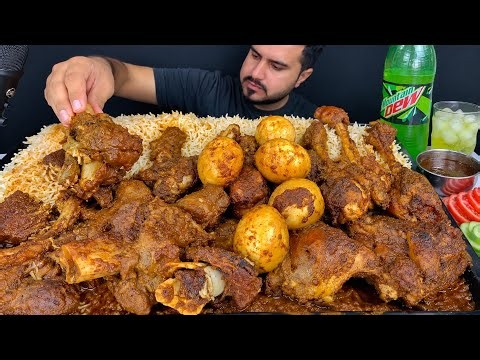 ASMR EATING SPICY MUTTON CURRY EGG CURRY CHICKEN CURRY WHITE RICE REAL MUKBANG NO TALKING