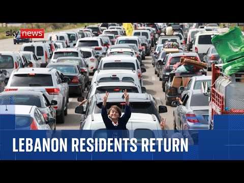 Displaced residents make their return to Lebanon following ceasefire