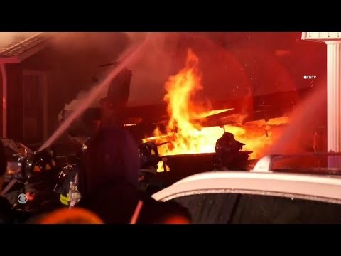 Video shows shocking moment of Queens explosion, sending NYPD officers to hospital