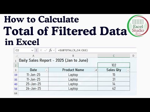 How to Calculate Total in Filtered Data in Excel