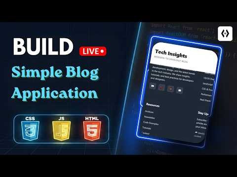 Simple Blog Application Using HTML, CSS & JavaScript Projects | Beginner Blog Website Project