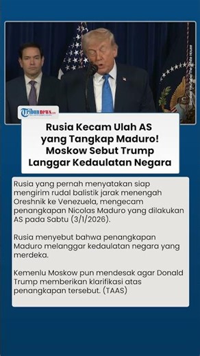 Rusia Nyatakan Bekingi Venezuela! Moskow Kecam Aksi AS yang Bawa Paksa & Tangkap Nicolas Maduro