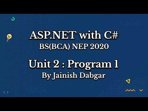 ASP.NET U-2 Practical 1: Designing Master Pages with Navigation | BCA Sem 4 | By Jainish Dabgar