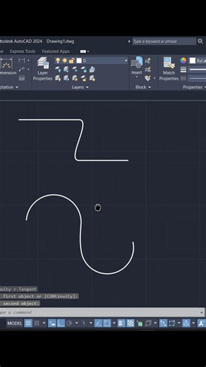 BLEND Command in AutoCAD | Merge Two Lines With a Smooth Curve #engineering #facts