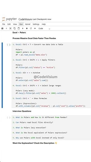 Excel + Polars: Process Massive Excel Data Faster Than Pandas #ExcelShortcuts #Polars #DataAnalytics