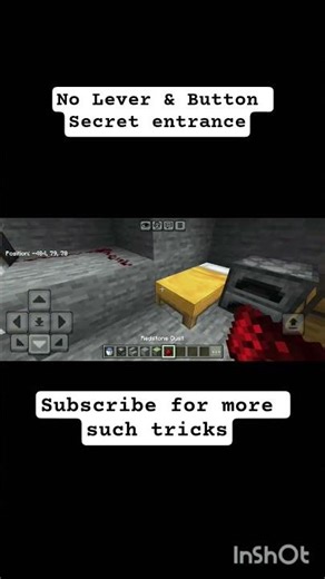 How to Make a Secret Base Entrance in Minecraft | Hidden Door Trick (Easy).