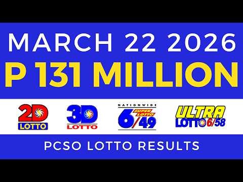 Lotto Result Today 9pm March 22 2026 PCSO