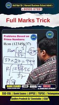 Full Marks Trick || Maths concepts & simpleTricks | #anilnair#ssccgl#bankpo #maths